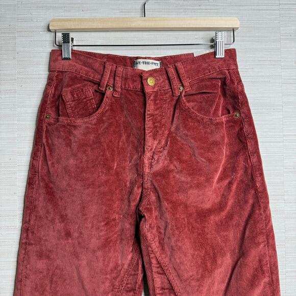 Free People corduroy pants high rise straight cotton blend boho fall winter 27 - Picture 5 of 11